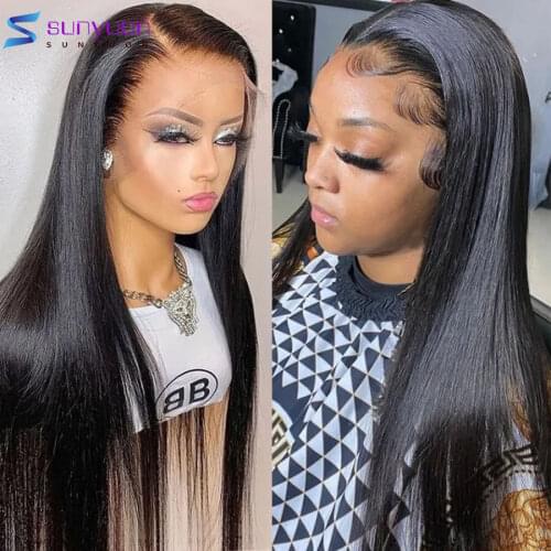 13X4 HD Transparent Lace Front Human Hair Wigs For Women Bone Straight Lace Frontal Wig Brazilian Natural Remy Hair Wig