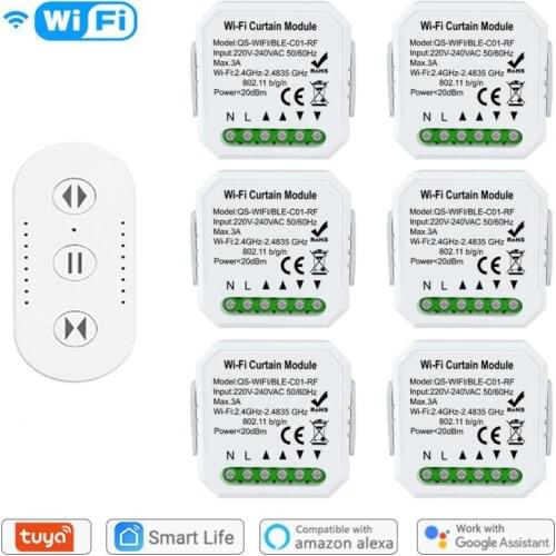 Tuya Smart Life WiFi Blind Curtain Switch with Remote for Electric Roller Shutter Sunscreen Google Home Amazon Alexa Smart Home