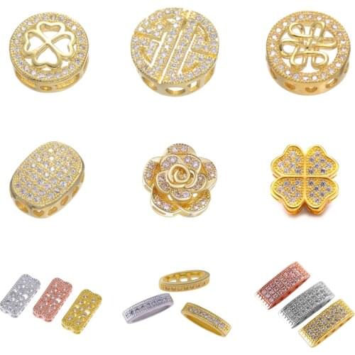 Juya DIY Beading Jewelry Beads Supplies Handmade Small Hole Metal Spacer Charm Beads For Natural Stones Pearls Jewelry Making