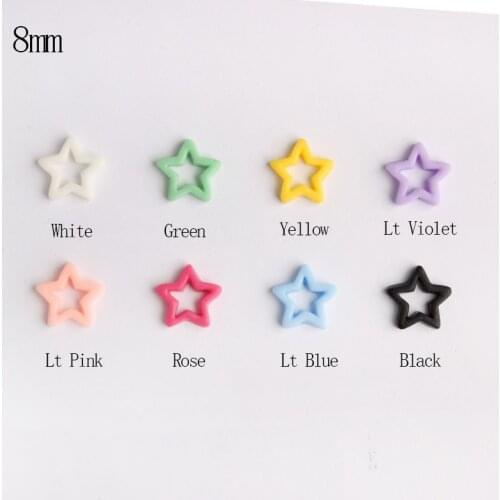 Resin Flat Back Hollow Five-Pointed Star 8MM Nail Art Rhinestone 30Pcs/100Pcs For DIY Nails Decorations Accessories