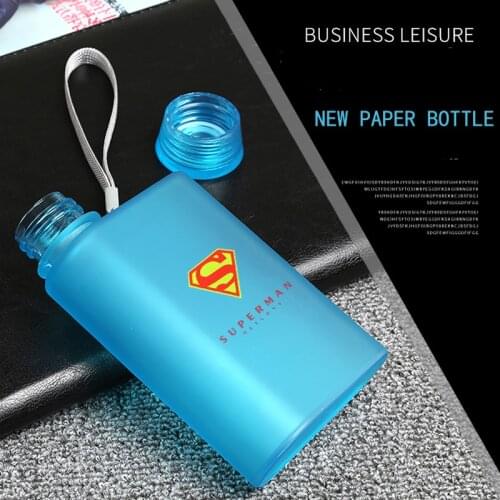 Factory Direct Selling Wholesale Retail200ml Creative Summer Paper Movement Flat Paper Aquarius Small Capacity Water bottle