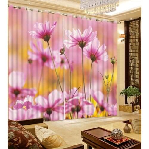 Roman curtains Luxury Blackout 3D Window Curtains For Living Room Bedroom Customized size flower curtains