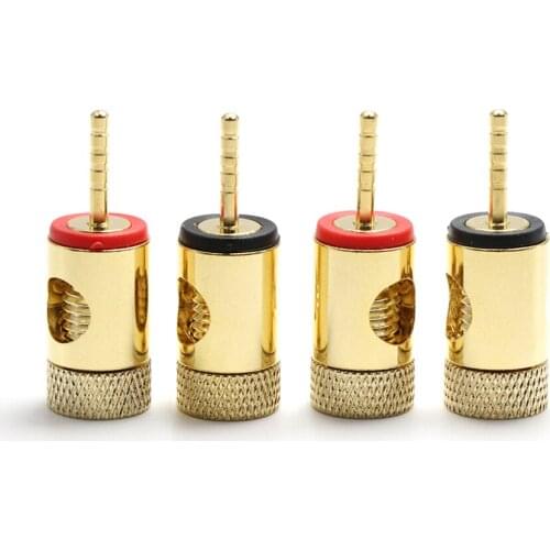 HiFi Audio Banana plug Connector, Gold Plated Banana Speaker Plug Connector