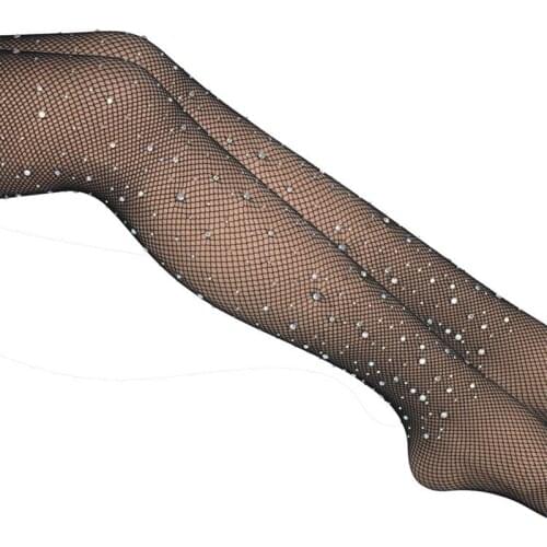 Sexy Diamond Womens Tights Nylon Fishnet Tights Mesh Pantyhose Rhinestone Lady Stockings Shiny Pantyhose Collant Fishnet Hosiery
