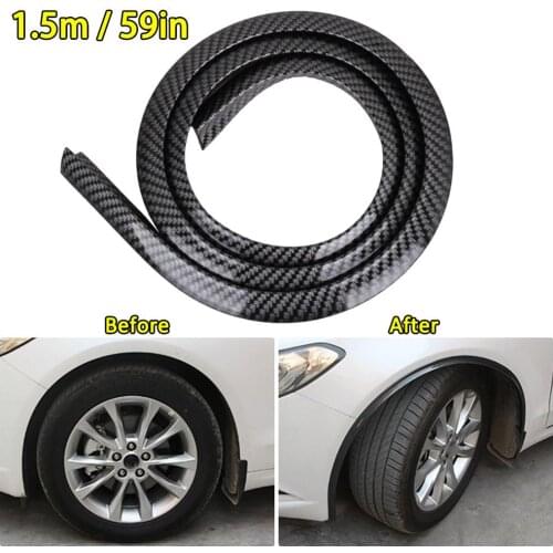 Universal Car Truck Carbon Fiber Rubber Wheel Eyebrow Protector Lip Sticker Trim Fender Flare Anti-scratch