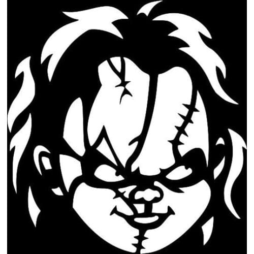 14.6cm*15.4cm Chucky Motorcycle Car Styling Car Sticker Vinyl Decal Black/Silver S3-5662