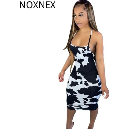 S-XXXL Womens Print Sexy Dress Spaghetti Straps Dress Cross Open Back Print Bodycon Short Dresses