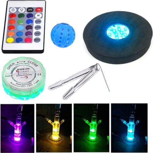 1Set Hookah Shisha Non-slip Mat Shockproof Mat With LED Light Chicha Sheesha Sponge Cushion Narguile Cigarette Accessories