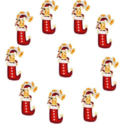 10PCS Christmas Clown Embroidery Patches for Clothing Shoes Iron on Transfer Applique Patch for Clothes Sew on Embroidery Badge