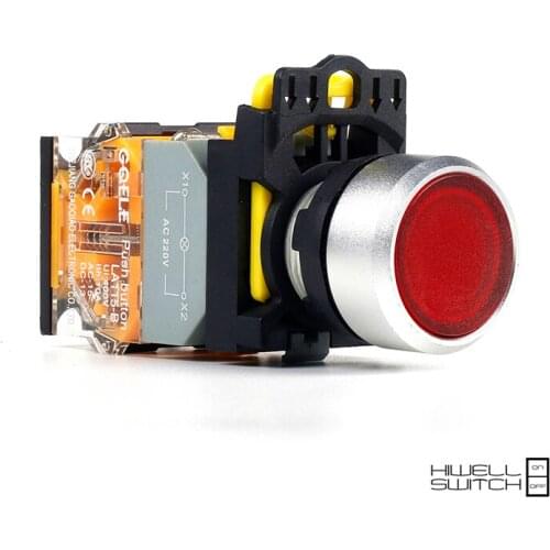 5 PCS Push button switch Flush buttons LED Latching Waterproof IP65 LA115-B2-11D-G31