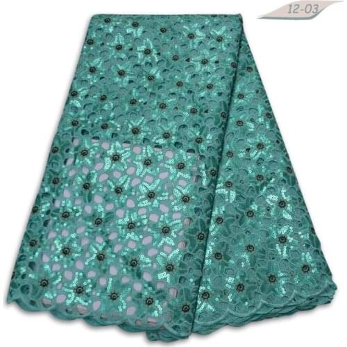 5 yards Soft hand cut Elegant African french lace fabric Shiny wedding Nigeria Ghana celebration dress with sequins 02