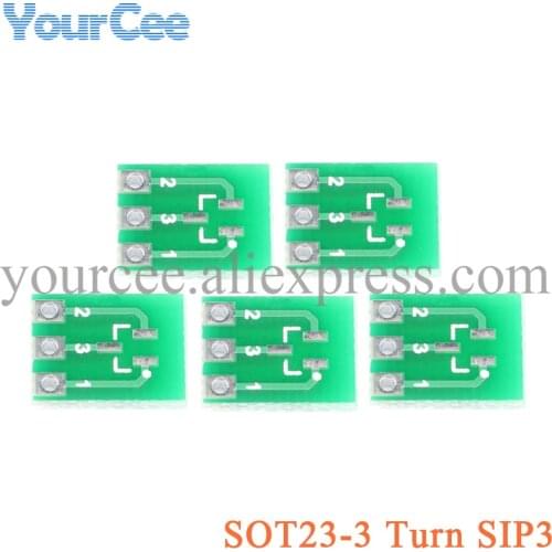10pcs SOT23 SOT23-3 Turn SIP3 Double-Side SMD Turn To DIP Adapter Converter Plate SOT SIP IC Socket PCB Board Diy kit