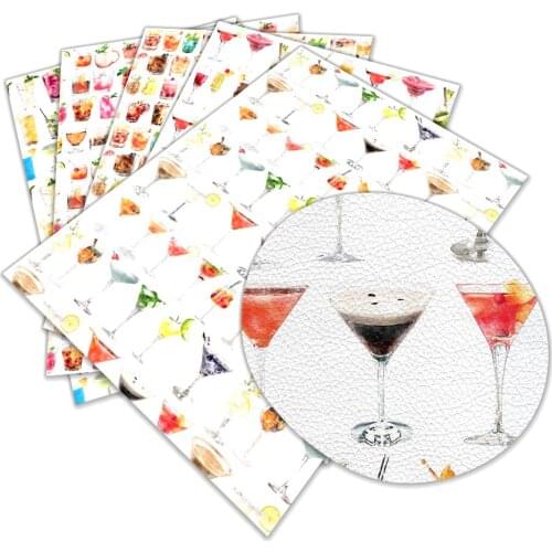 Summer Drink Printing Litchi Pattern Artificial Leather DIY Hair Accessories Butterfly Gift 30X136cm