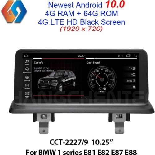 Android 10.0 Screen for BMW 1 series E81/E82/E87/E88 Car Multimedia Radio with 64G Rom System Built-in WiFi BT iDrive GPS Navi