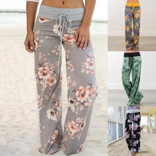 Baggy Summer Joggers Womens Floral Pants Female Sports Pants For Women Trousers Lady Plus Size Wide Leg Pant Palazzo Sweatpants