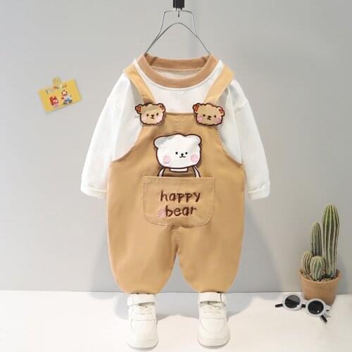 Boys Carrying Trousers Clothes Set Girls Autumn New Come Fashion Style Baby Clothing Suit Overalls High Quality 2 Years Romper
