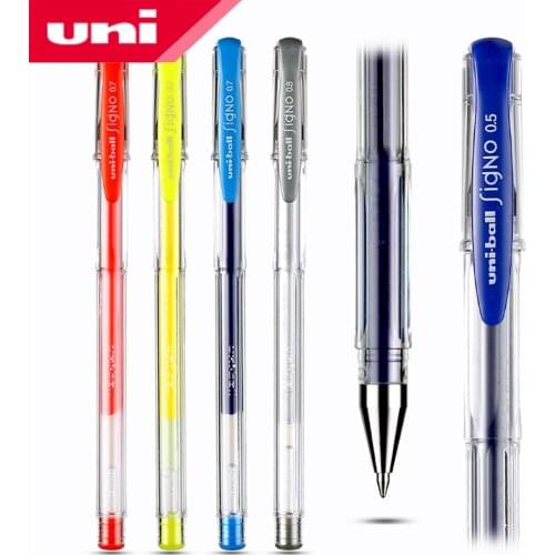 6Pcs JAPAN UNI gel pen UM-100 0.5mm student writing black red blue signature pen metal nib classic durable 15 color options