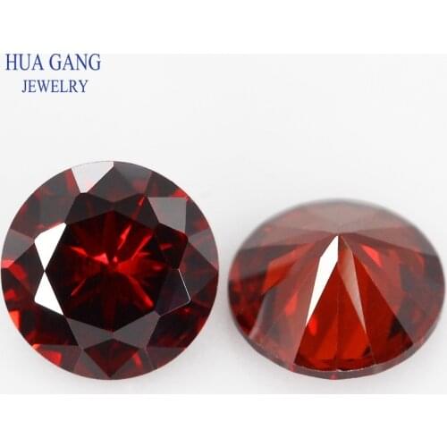 Deep Garnet 4~16mm Cubic Zirconia Round Shape Loose 5A CZ Stone Brilliant Cut Synthetic Gems For Jewelry Making Free Shipping