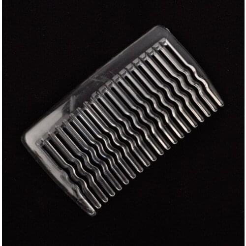 100pcs 6x3.5cm handmade comb 20 tooth plastic headwear hair accessories women transparent white clear plastic hair comb findings