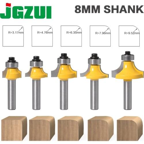 8mm Corner Round Over Router Bit with Bearing Milling Cutter for Wood Woodworking Tool Tungsten Carbide