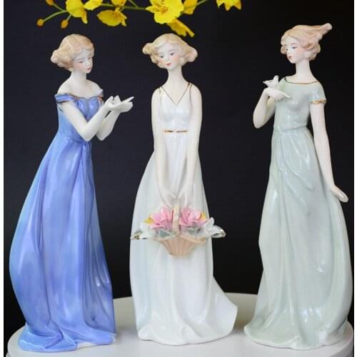 Creative European Style Ceramic Character Ornaments Home Decoration Accessories Modern Living Room Wine Cabinet TV Figurines