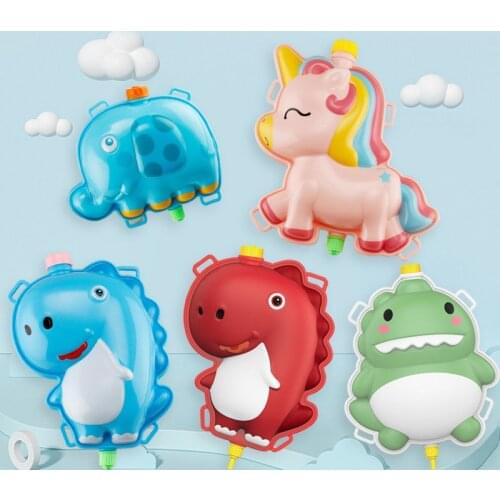 Summer Children Backpack Spray Water Gun Cartoon Animal Elephant Hand-held Water Gun For Kids Bath Toy Outdoor Beach Toys