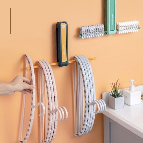 Multi Function Hood Rack Household Punch Free Holder Bathroom Living Room Cloth Hanging Towel Sponge Hook Storage Accessories