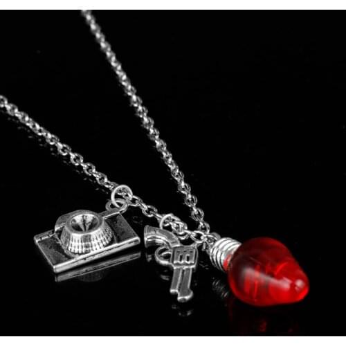 Dongsheng TV Stranger Thing Christmas Tree Lights Charm Necklace With Camera Gun Tape Pendant Jewelry For Women Girls Xmas Gifts