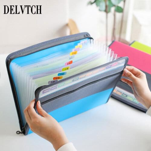 13 Pockets A4 Expanding Wallet File Folders Large Capacity Zipper Paper Document Storage Bag Holder School Office Organizer Case