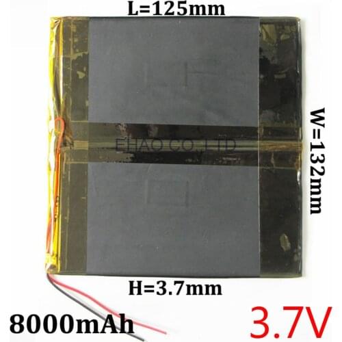 3.7V 8000mAh high capacity rechargeable battery 37132125 li polymer lithium li-ion battery for power bank tablet PC laptop PAD