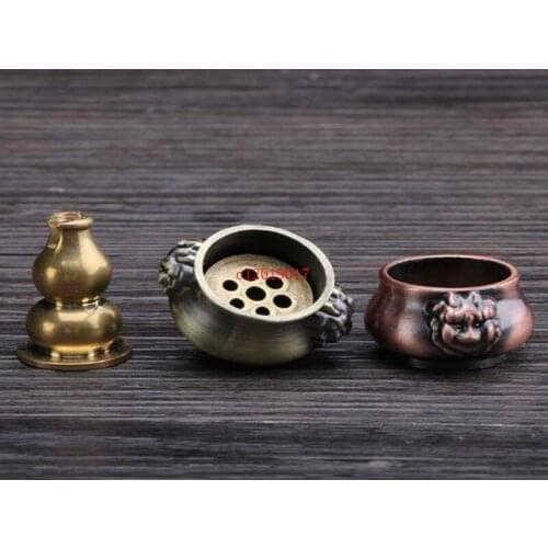 Incense tray incense burner gourd lion ears copper incense holder