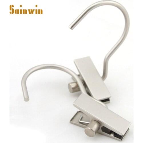Sainwin 5pcs/lot strong clips high manganese steel metal clip unlined pants hangers metal hook