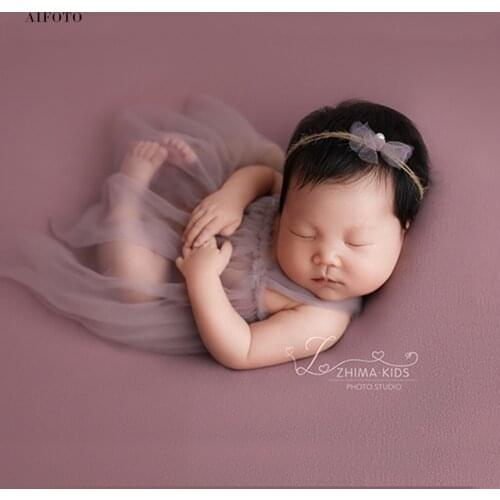 Newborn Photography Props Outfits Sling Skirt Set Mesh Dress Headband for Baby Fotografia Accessories Studio Shooting Photo Prop