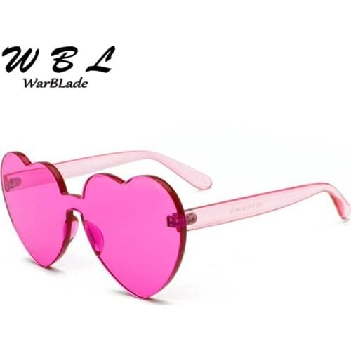WarBLade Women Love Heart Shaped Festival 90s Sunglasses Vintage Luxury 2019 Brand Designer Womens Clear Sun Glasses Hot