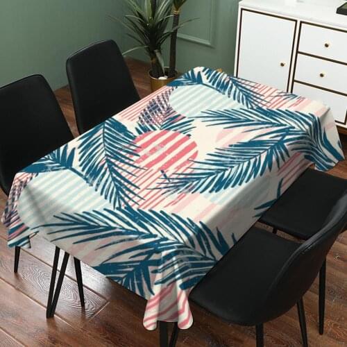 Rectangle Tropical Plants Table Cloth Waterproof Linen Color Home Decoration Tablecloth for Placemat Desk Table Cover Sofa Cloth