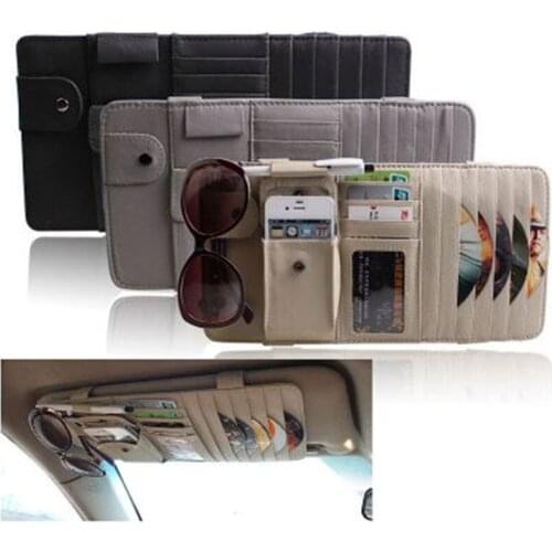 High-grade Sun Visor Storage Bag Car Notes Pouch CD Receive Bag DVD Disk Card Visor Case Folder Pocket
