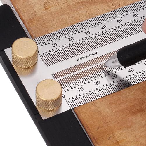 High-Precision Scale Ruler T-Type Hole Ruler Stainless Woodworking Scribing Mark Line Gauge Carpenter Measuring Tool