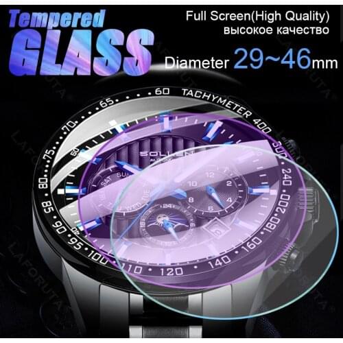 All Size Round Watches Tempered Glass Screen protector Diameter 32 34 35 36 38 39 40 42 41 mm Protective Film For Smart Watch