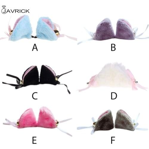 Japanese Anime Cute Fox Cat Ears Hairpin Women Girls Halloween Party Cosplay Alligator Hairgrip Lolita Costume Hair Accessories