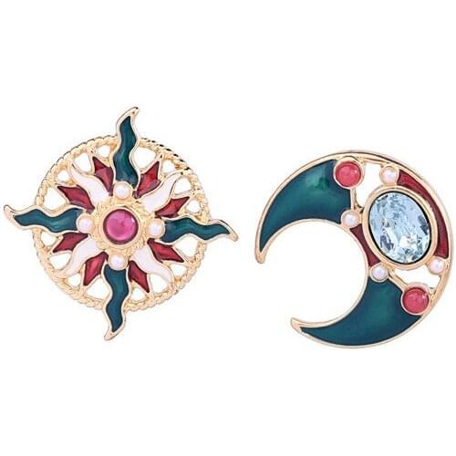 Fashion New Crystal Stud Earrings for Women Personality INS Trend Wild Star Moon Studs Earrings Jewellery