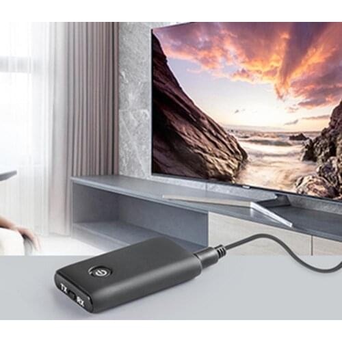 2 in 1 Bluetooth 5.0 3.5mm Wireless Audio Receiver Transmitter Adapter for PC/TV