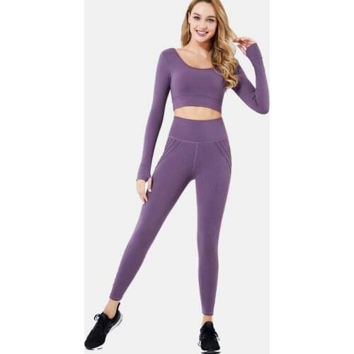 3 colors Yoga Set Womens Sportswear suit Gym Clothing Gym Fitness Leggings+shirts Workout Sets Tracksuit Outfits Pants