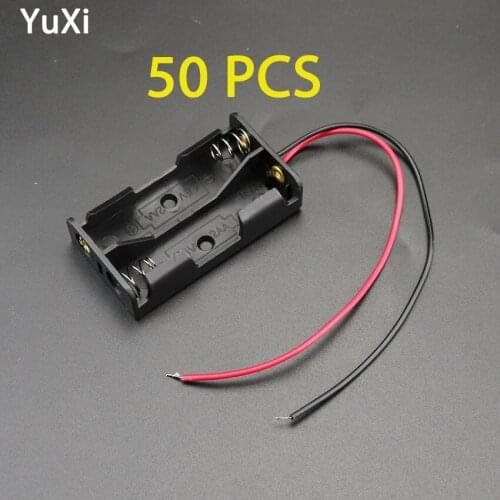 50PCS AA Size Power Battery Storage Case Box Holder Leads With 2 Slots For DIY electronic toys AA Batteries Battery Box