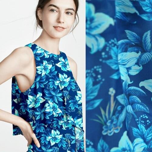 50x135cm Natural 100% mulberry silk double joe fabric 16mm soft shiny printed fashion clothing shirt fabric for dress cloth