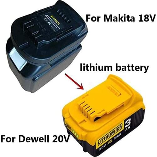 Promotion--Mt20Dl Battery Adapter For Makita 18V Bl1830 Bl1860 Bl1815 Li-Ion Battery For Dewalt 18V 20V Dcb200 Li-Ion Battery