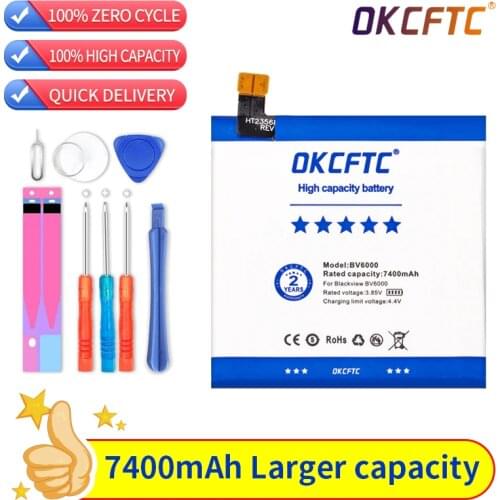 OKCFTC 7400mAh Original Battery For Blackview BV6000 BV6000S Phone Latest Production+Home Delivery