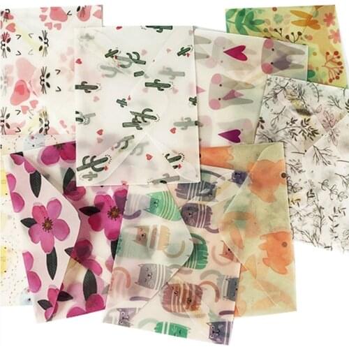 3pcs/pack Sulfuric acid paper handmade envelope animal series rabbit/cat/flower Card Wedding Letter Invitation Scrapbooking Gift