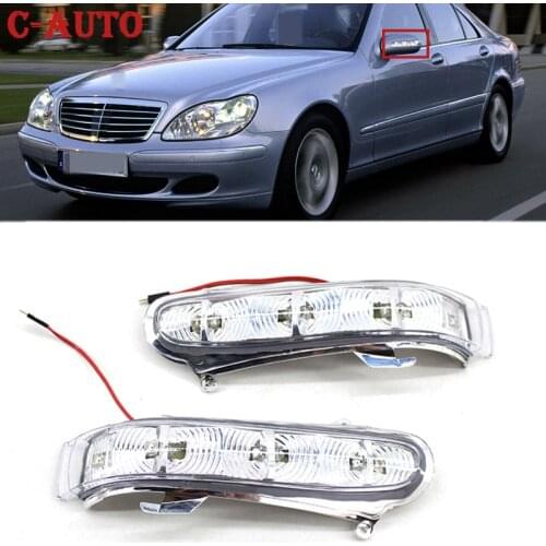 C-Auto Car LED Mirror Turn Signal Light RearView Mirror Lamps For Mercedes-Benz S-Class W220 1999-2002 CL-Class W215 1999-2003