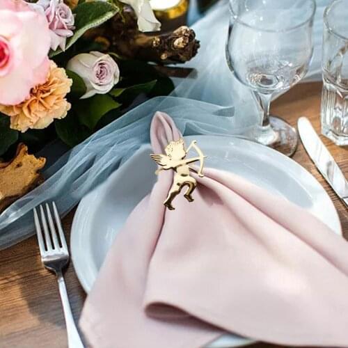 Cupid Cupid Metal Napkin Button Napkin Ring Hotel Wedding Valentines Day Napkin Ring Mat Towel Ring Atmosphere Decoration