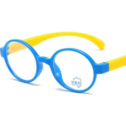 Child Round Frame Girls Boys Anti-Blue Glasses Transparent Lens UV400 Eye Protection Children Kids Comeputer-Gaming Eyewear